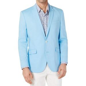 Unlisted Kenneth Cole Mens Sport Coat Sky Blue 42R cotton blazer